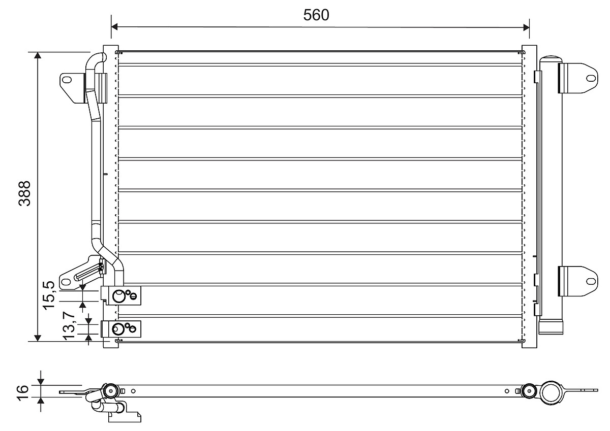 VALEO 812665 Condenser, air conditioning for VW