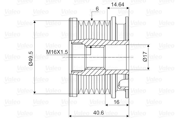 VALEO 588014 Dispositivo ruota libera alternatore