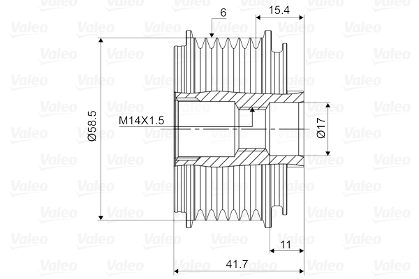 VALEO 588091 Dispositivo ruota libera alternatore