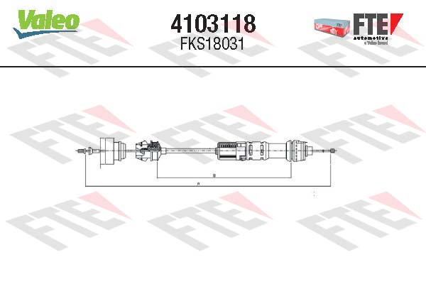 VALEO 4103118 FTE CLUTCH ACTUATION Cable Pull, clutch control for PEUGEOT