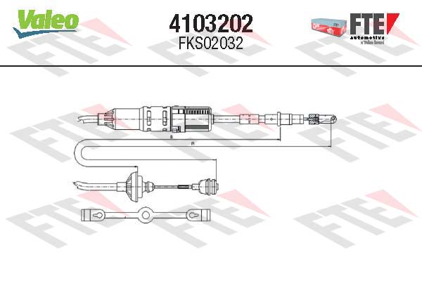 VALEO 4103202 FTE CLUTCH ACTUATION Cable Pull, clutch control for VW