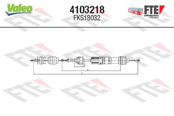 VALEO 4103218 FTE CLUTCH ACTUATION Cable Pull, clutch control for PEUGEOT
