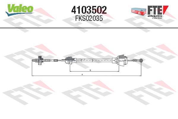 VALEO 4103502 FTE CLUTCH ACTUATION Cable Pull, clutch control for SKODA VW
