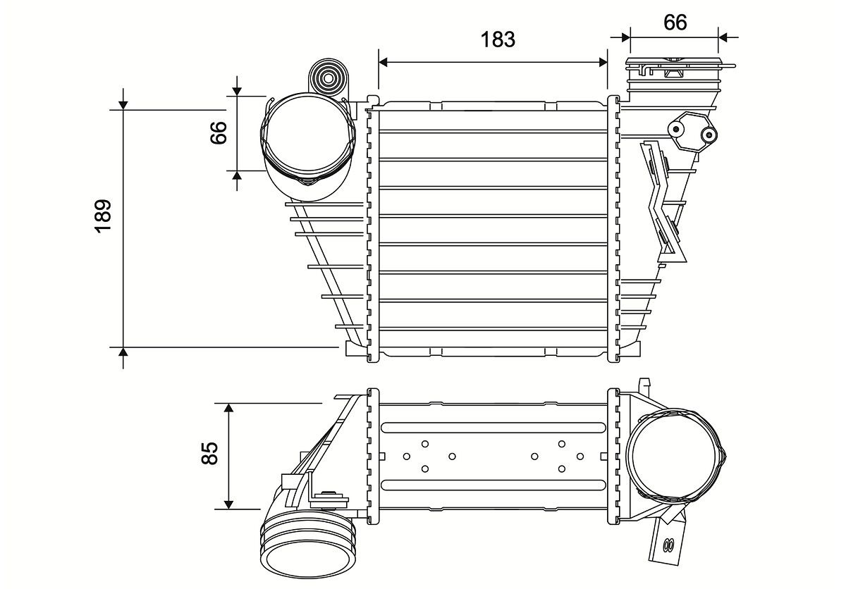 VALEO 822952 Ψυγείο αέρα υπερπλήρωσης for AUDI SEAT SKODA VW