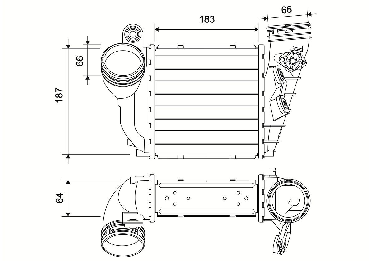 VALEO 822953 Ψυγείο αέρα υπερπλήρωσης for AUDI SEAT SKODA VW