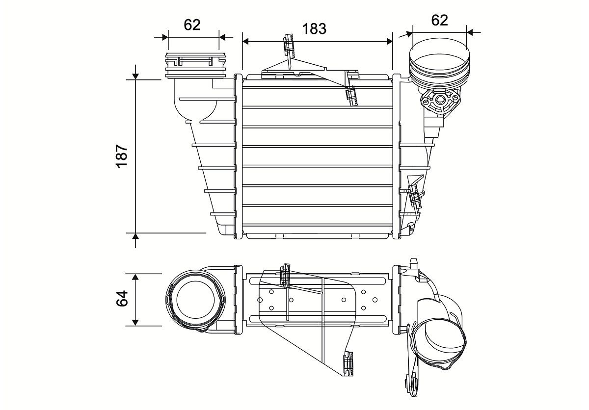 VALEO 822954 Ψυγείο αέρα υπερπλήρωσης for SEAT SKODA VW
