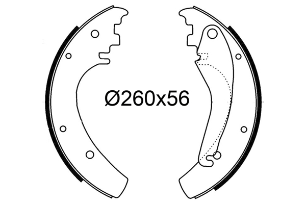VALEO 564282 Bromsbackar, sats