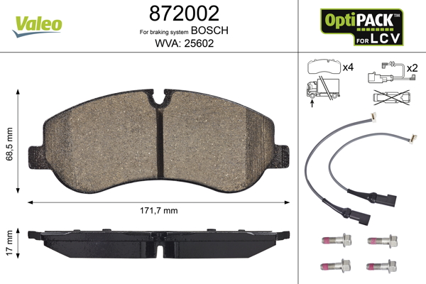 VALEO 872002 Kit pastiglie...