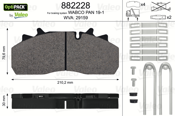 VALEO 882228 Kit pastiglie...