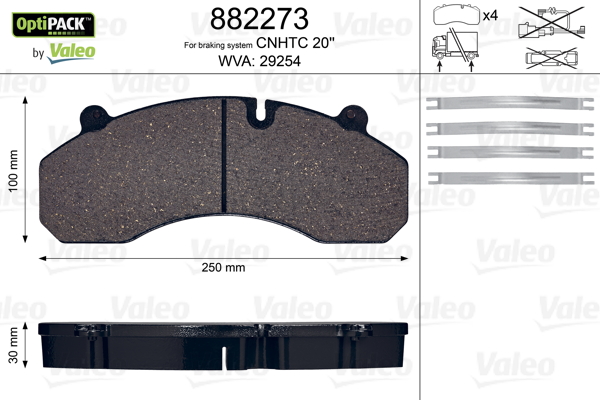 VALEO 882273 Kit pastiglie...