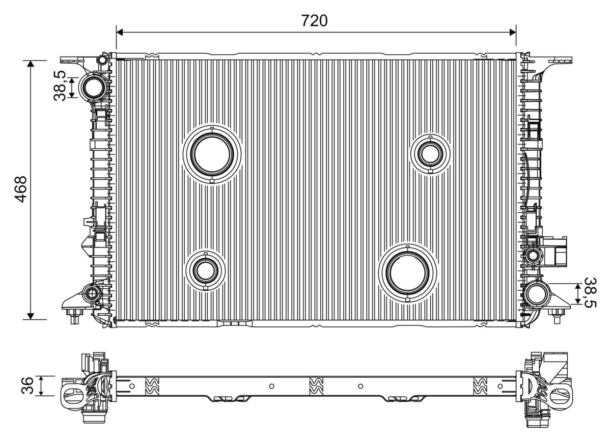 Radiator, engine cooling