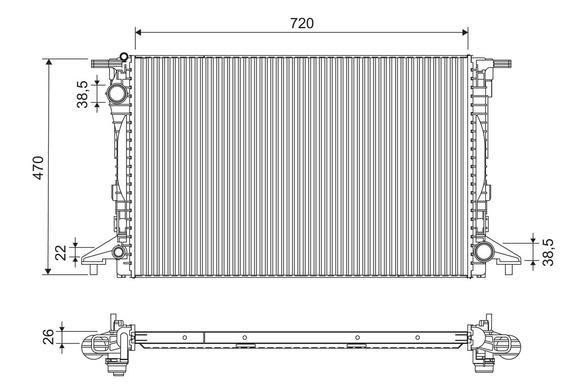 Radiator, engine cooling