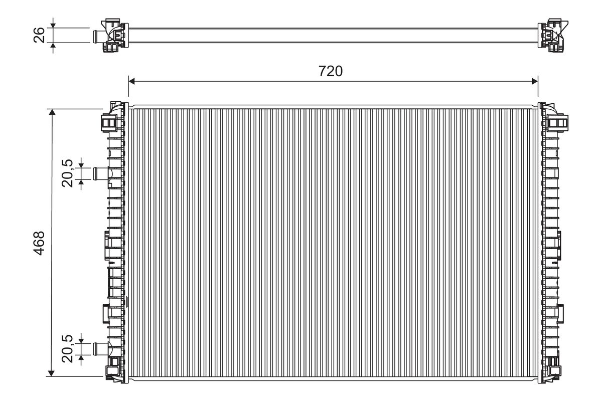 Radiator, engine cooling