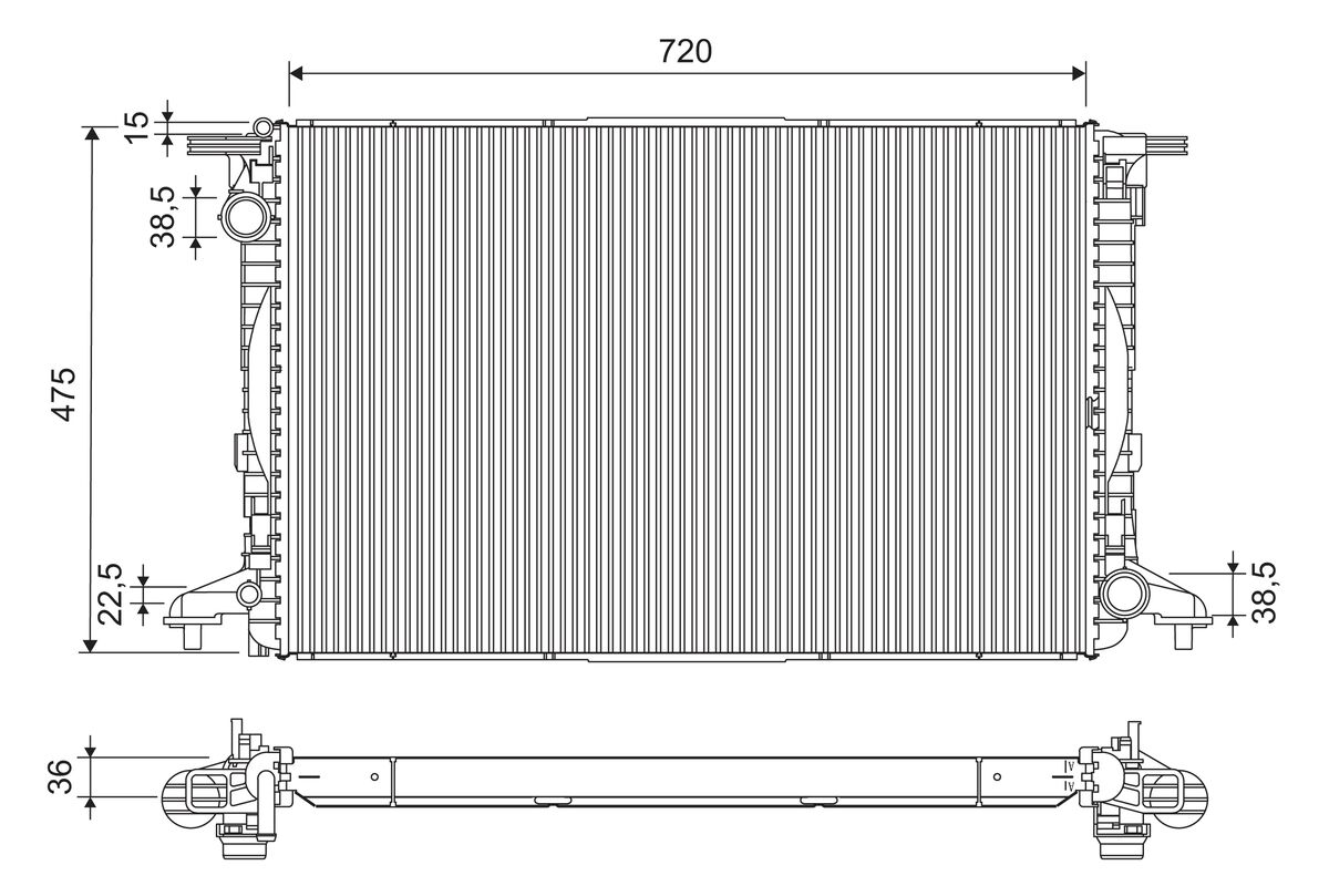 Radiator, engine cooling