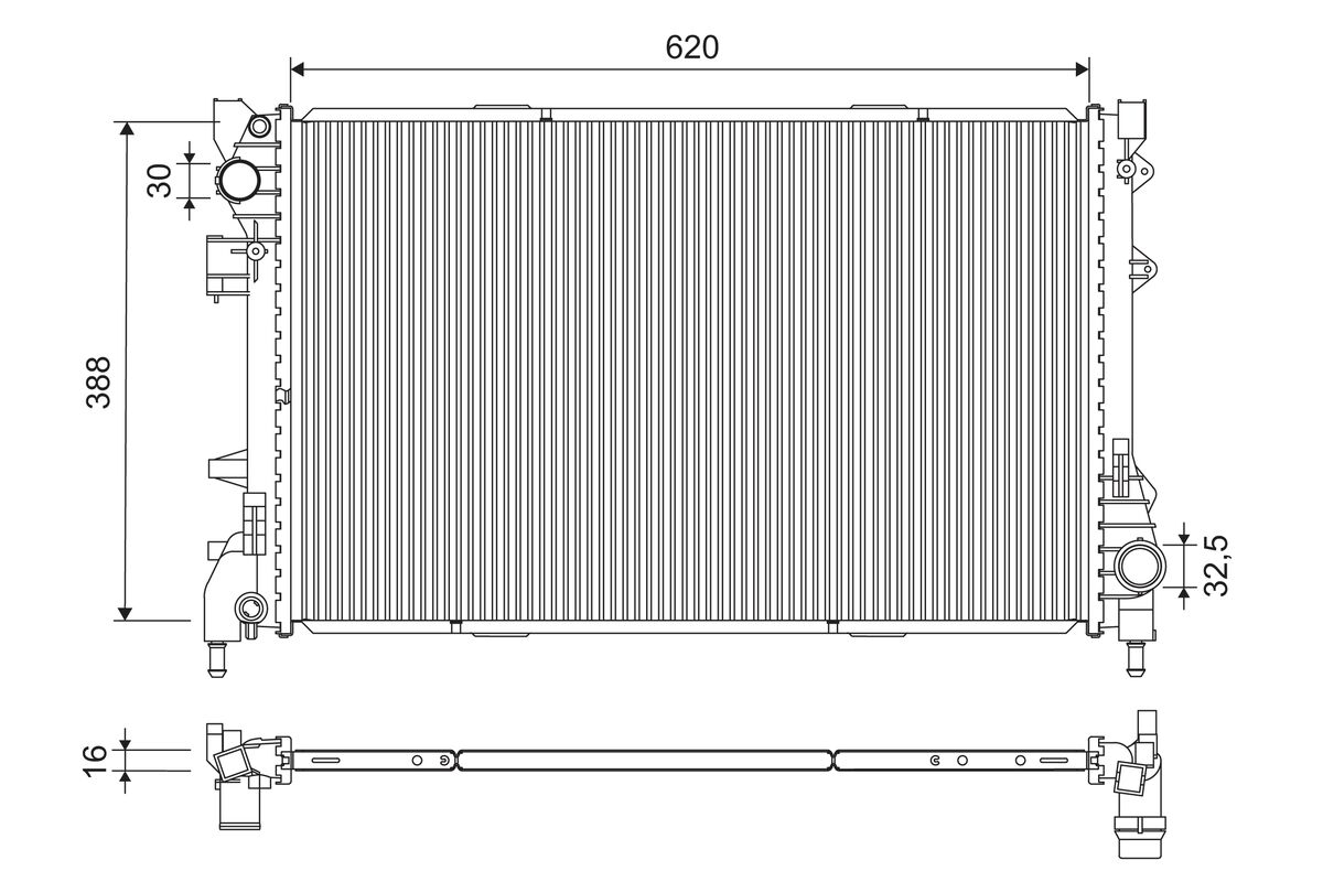 Radiator, engine cooling
