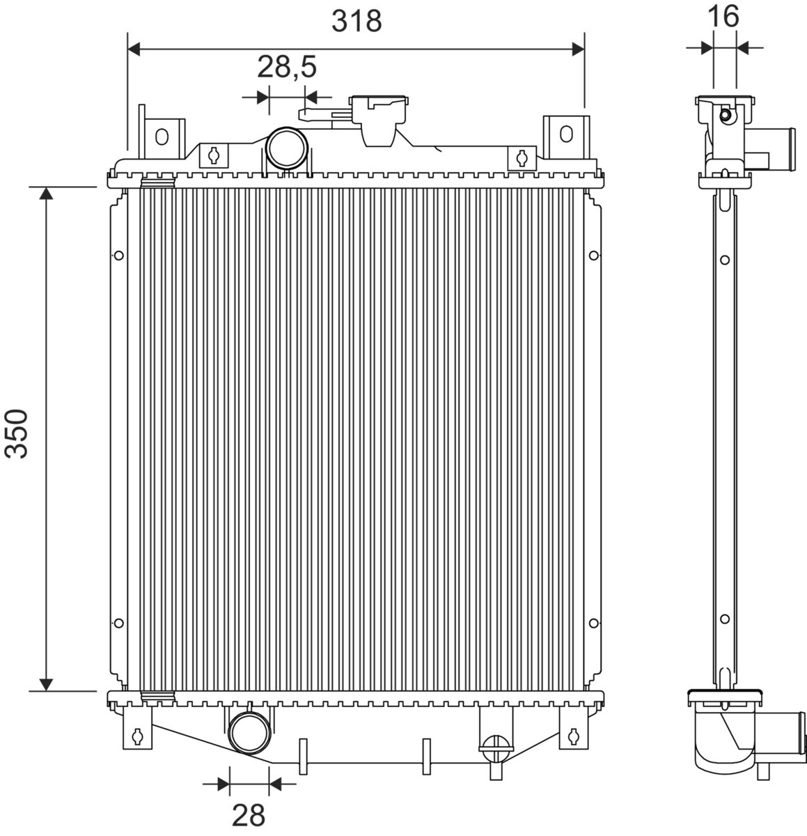Radiator, engine cooling