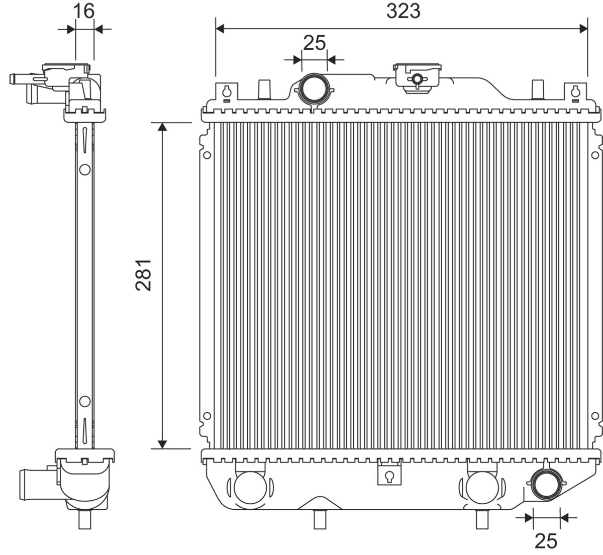 Radiator, engine cooling