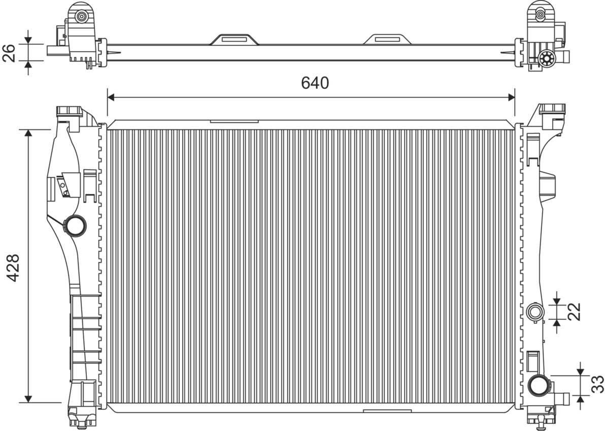 Radiator, engine cooling