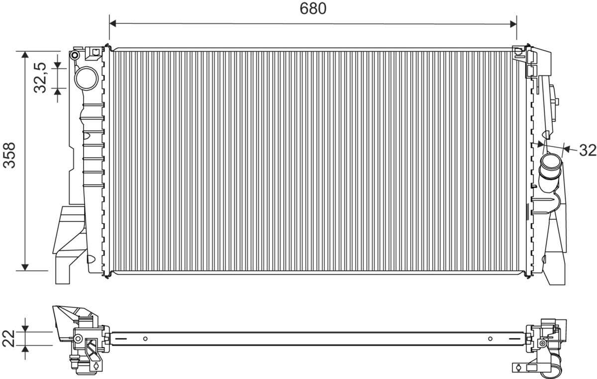 Radiator, engine cooling