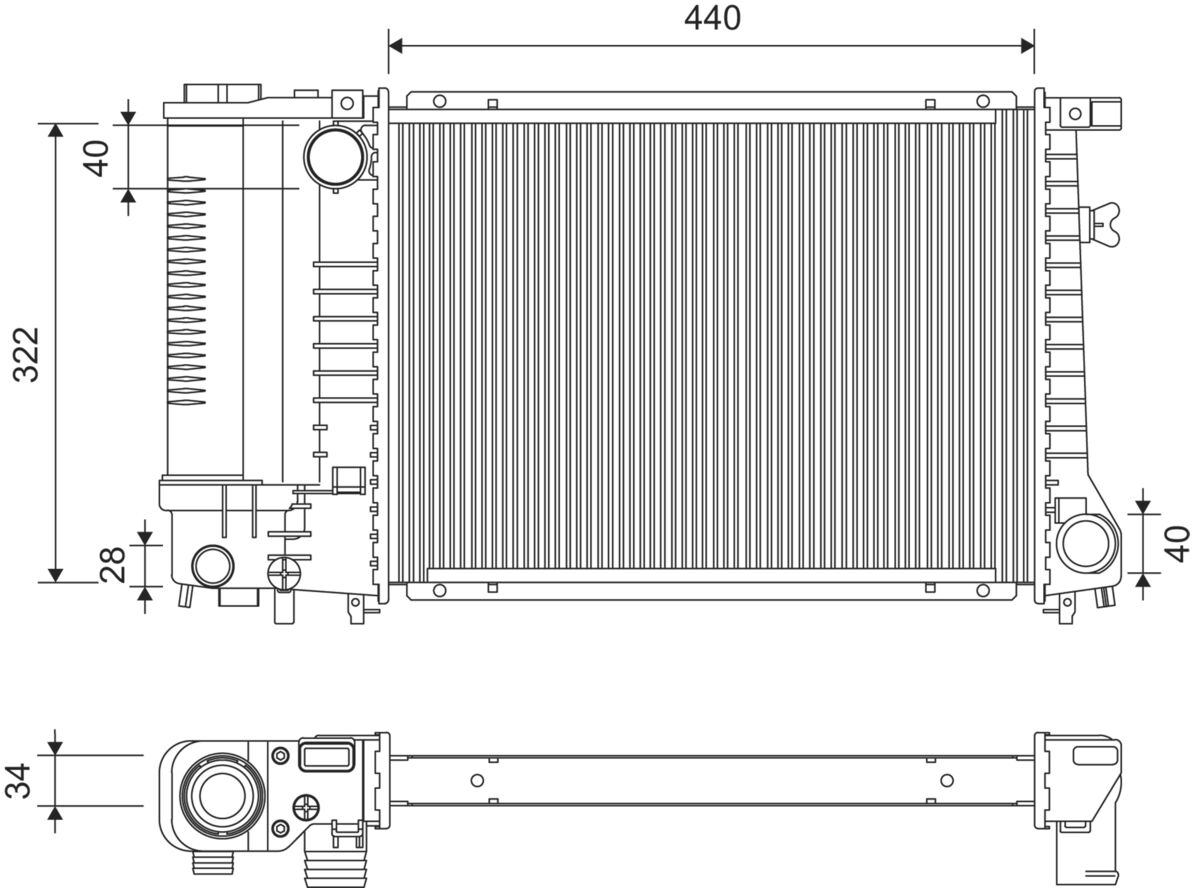 Radiator, engine cooling