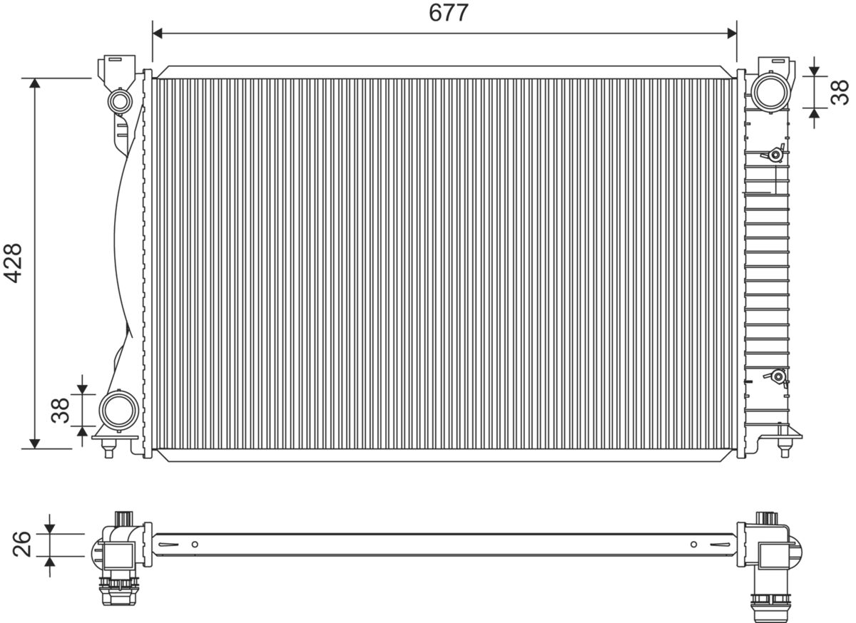 Radiator, engine cooling