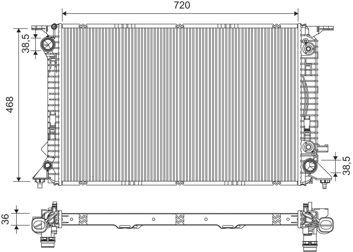 Radiator, engine cooling