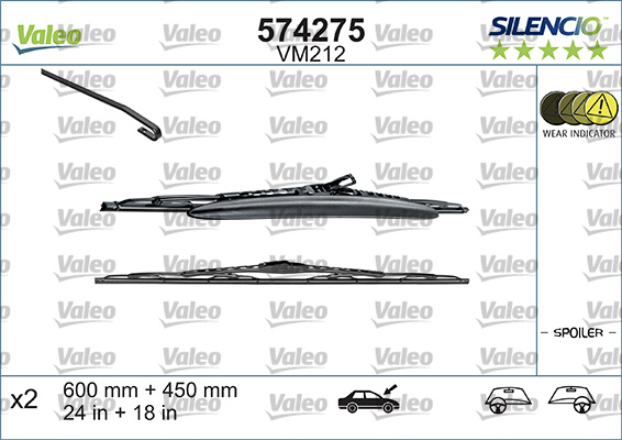 VALEO 574275 Spazzola tergi-Spazzola tergi-Ricambi Euro