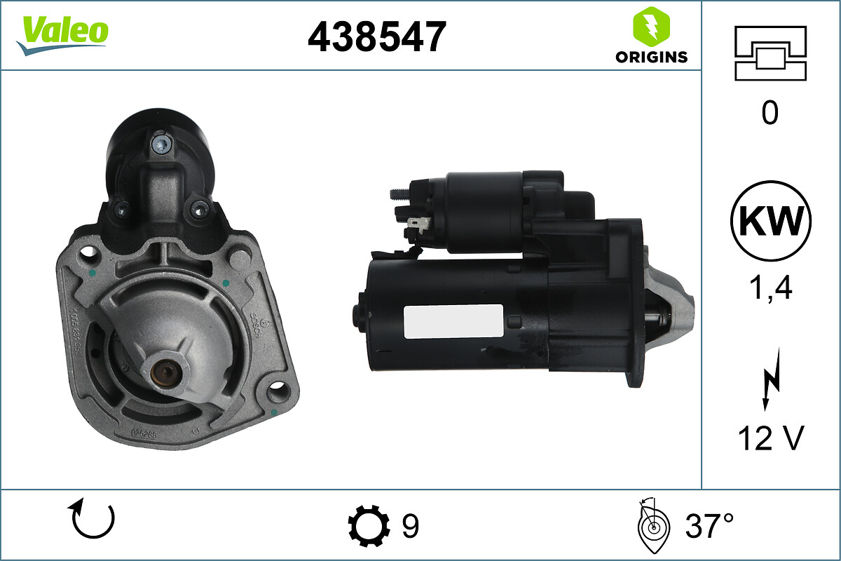 VALEO 438547 VALEO ORIGINS NEW OE TECHNOLOGY Μίζα for FORD VOLVO VOLVO (CHANGAN)