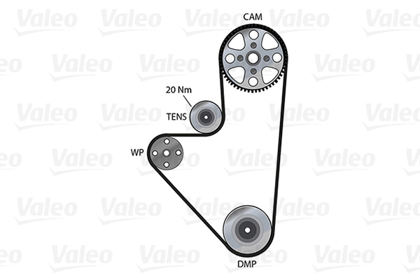 VALEO 614534 Pompa acqua + Kit cinghie dentate