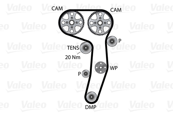 VALEO 614564 Pompa acqua + Kit cinghie dentate