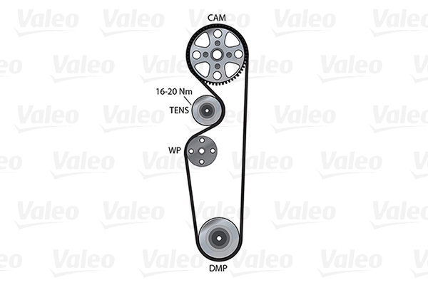 VALEO 614627 Pompa acqua + Kit cinghie dentate