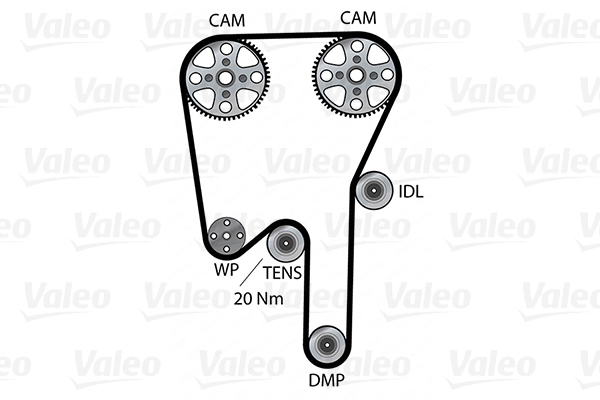 VALEO 614646 Pompa acqua + Kit cinghie dentate