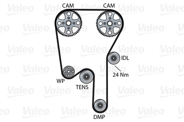 VALEO 614686 Pompa acqua + Kit cinghie dentate