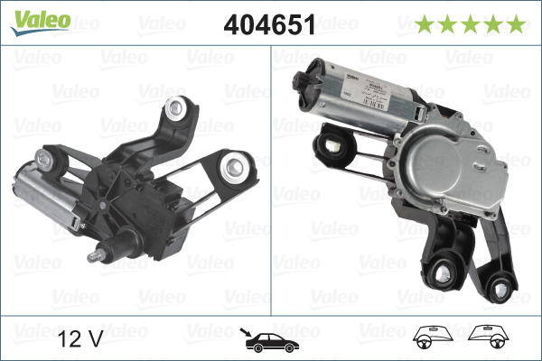 VALEO 404651 törlőmotor hátsó SKODA