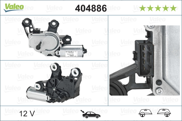 VALEO 404886 törlőmotor hátsó SEAT SKODA VW