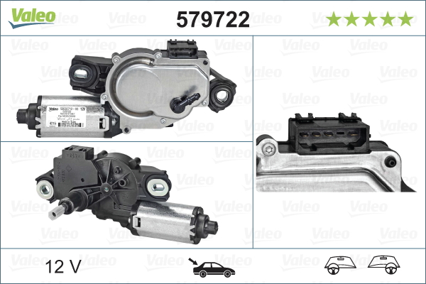 VALEO 579722 törlőmotor hátsó VW