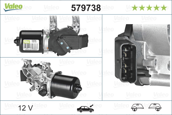 VALEO 579738 törlőmotor elöl RENAULT