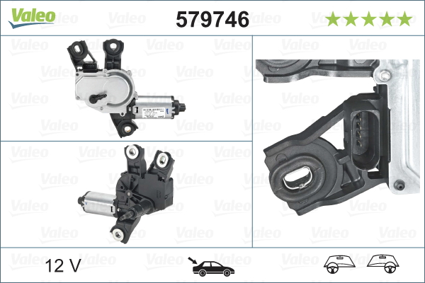 VALEO 579746 törlőmotor hátsó VW