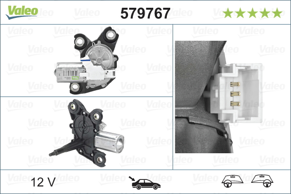 VALEO 579767 törlőmotor hátsó CITROËN OPEL PEUGEOT VAUXHALL