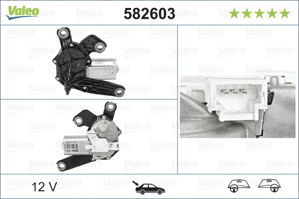 VALEO 582603 törlőmotor hátsó CITROËN PEUGEOT