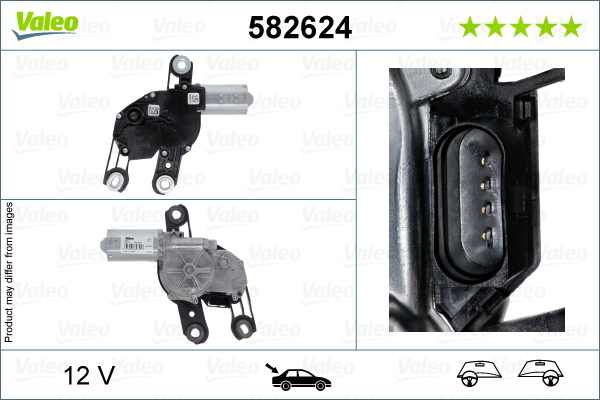 VALEO 582624 törlőmotor hátsó CUPRA SEAT SKODA VW