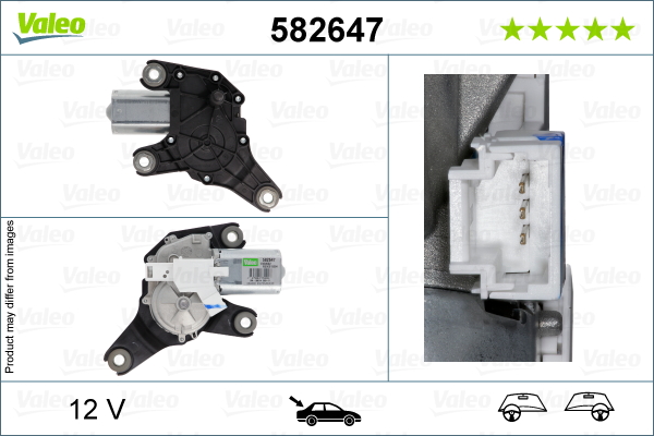 VALEO 582647 törlőmotor hátsó PEUGEOT