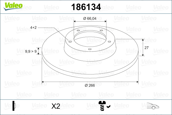 VALEO 186134 Discofreno