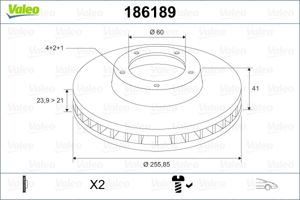 VALEO 186189 Discofreno