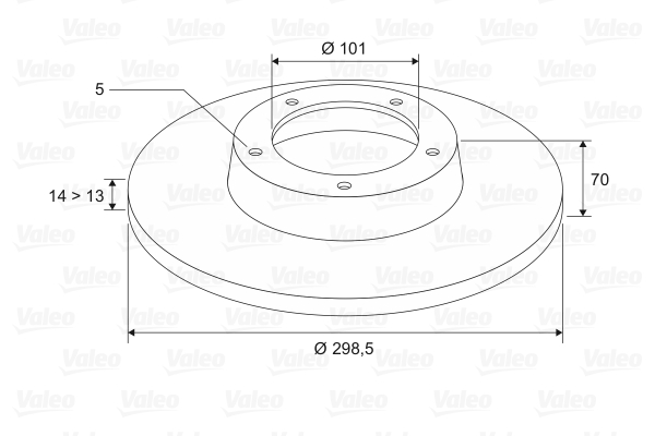 VALEO 186283 Bromsskiva