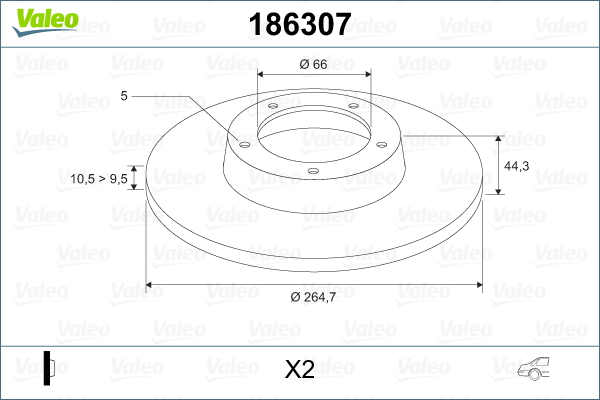 VALEO 186307 Discofreno