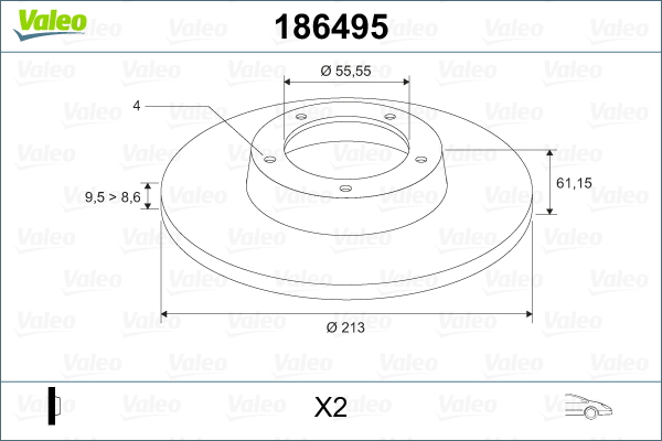 VALEO 186495 Discofreno