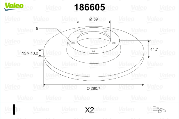 VALEO 186605 Discofreno