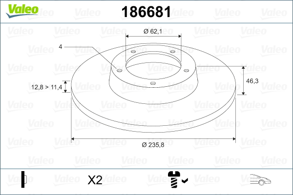 VALEO 186681 Discofreno