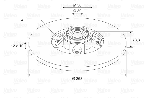 VALEO 197117 Bromsskiva